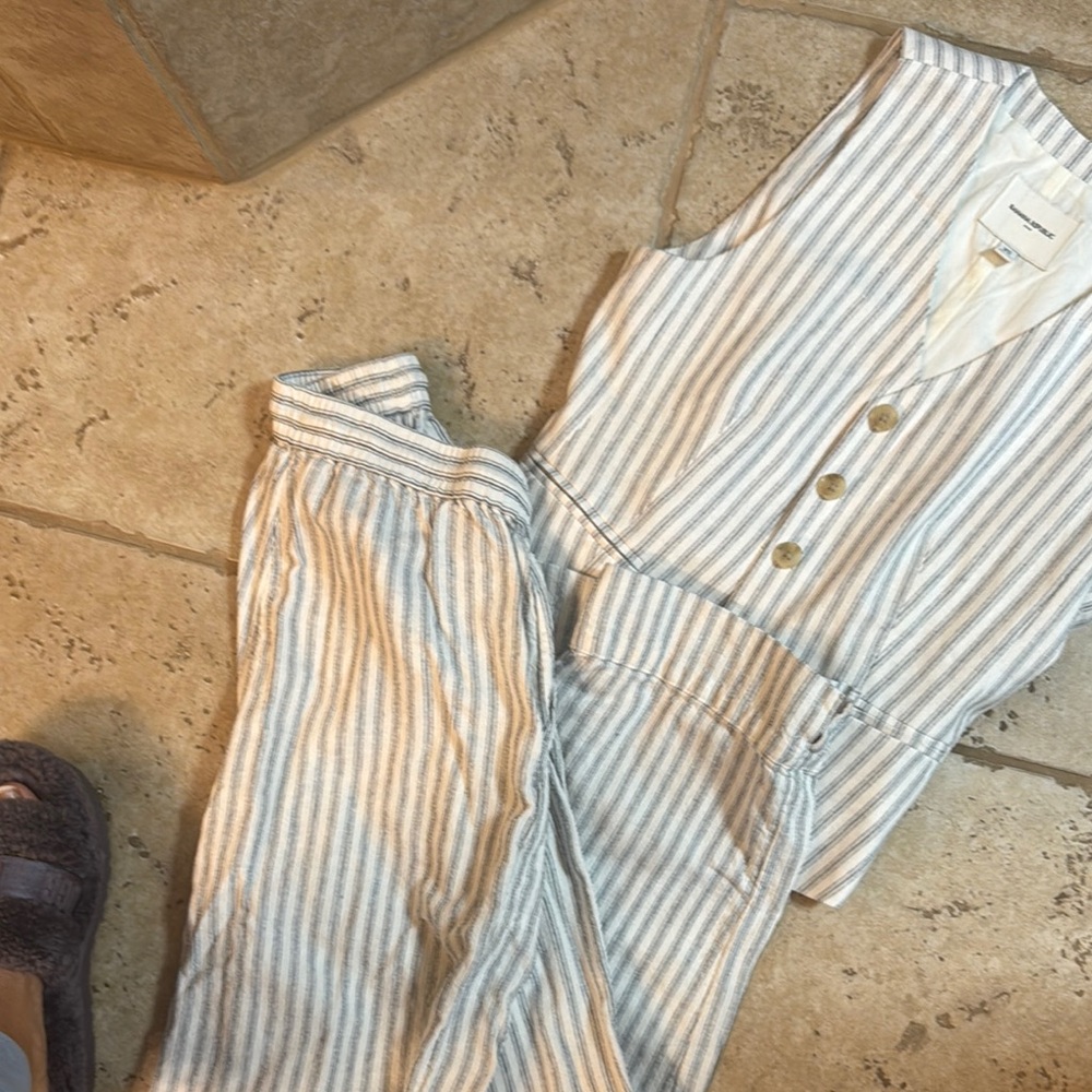 Banana Republic Blue and White linen blend with Stripes - Picture 4 of 6